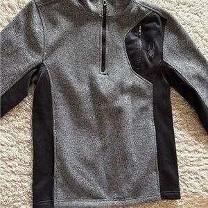 Men’s Small Spyder Quarter Zip Jacket Black and Gray Jacket